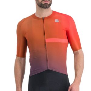 Sportful Bomber Short Sleeve Cycling Jersey - Cayenna Red / Pompelmo / Small