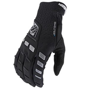 Troy Lee Designs Swelter Long Finger Gloves (Solid Black) (M)