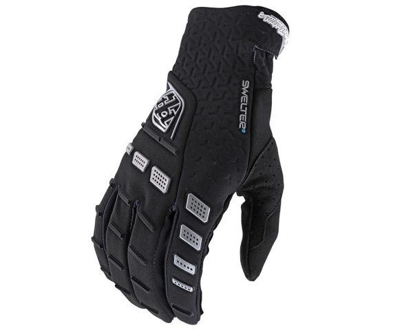 Troy Lee Designs Swelter Long Finger Gloves (Solid Black) (M)