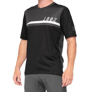 100% Airmatic Jersey (Black/Charcoal) (L)