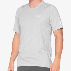 100% Celium Short Sleeve MTB Jersey - Vapour / Lime / Small