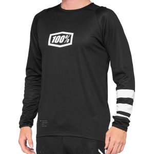 100% R-CORE Long Sleeve Jersey (Black/White) (M)