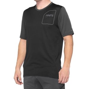 100% Ridecamp Men's Short Sleeve Jersey (Charcoal/Black) (M)