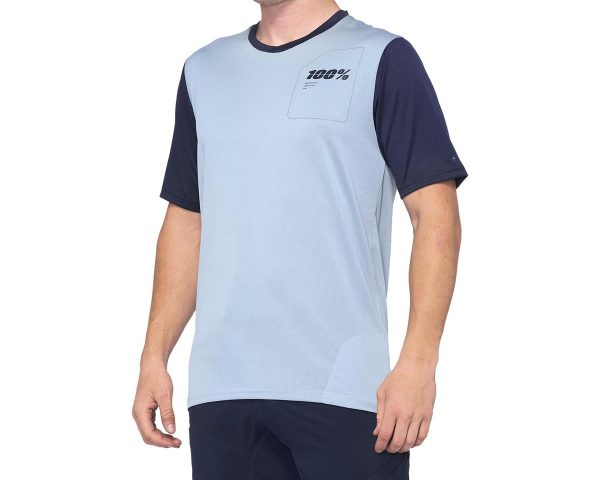 100% Ridecamp Men's Short Sleeve Jersey (Light Slate/Navy) (M)