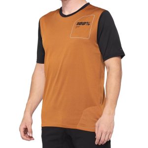 100% Ridecamp Men's Short Sleeve Jersey (Terracotta/Black) (S)