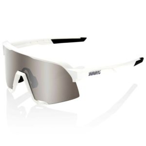 100% S3 Sunglasses HiPER Mirror Lens - Matt White / HiPER Silver / Mirror Lens