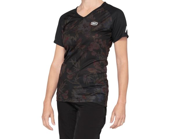 100% Women's Airmatic Jersey (Black Floral) (L)