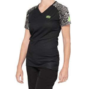 100% Women's Airmatic Jersey (Black Python) (L)