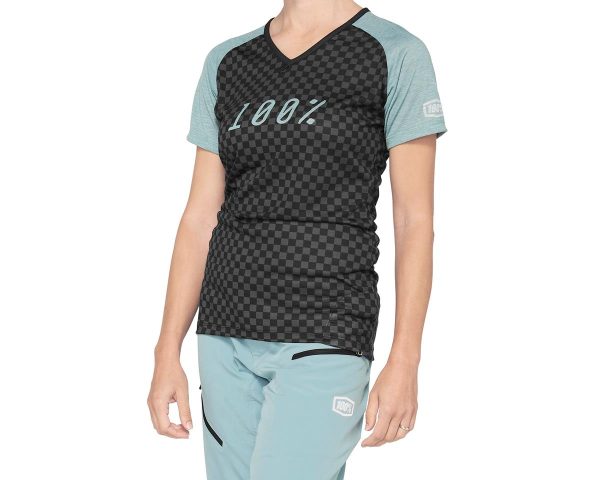 100% Women's Airmatic Jersey (Seafoam Checkers) (M)