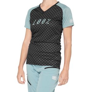 100% Women's Airmatic Jersey (Seafoam Checkers) (XL)