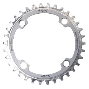 5Dev 104 BCD Titanium Chainrings (Raw/Silver) (34T)