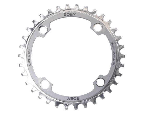 5Dev 104 BCD Titanium Chainrings (Raw/Silver) (34T)