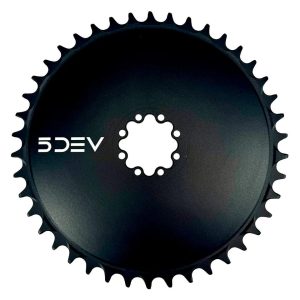 5Dev Aluminum Aero Road Chainring (Black) (8-Bolt SRAM) (42T)