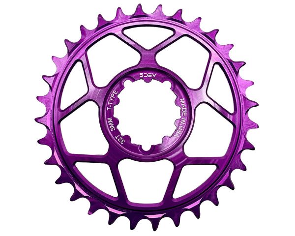 5Dev T-Type 3-Bolt Chainring (Purple) (3mm Offset) (30T)