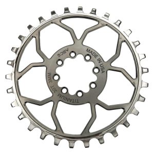 5Dev Titanium 8-Bolt Chainring (Raw/Silver) (3mm Offset) (30T)