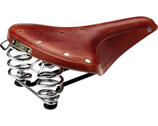 Brooks B67 Men's Saddle (Honey) (Black Steel Rails) (210mm)