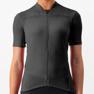 Castelli Anima 4 Women's Short Sleeve Jersey - Light Black / XSmall