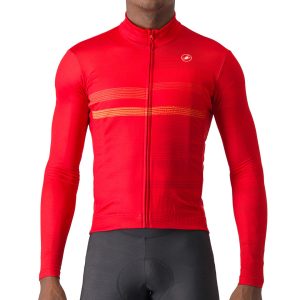 Castelli Collapse Long Sleeve Jersey (Red/Goldenrod/Orange Rust) (L)