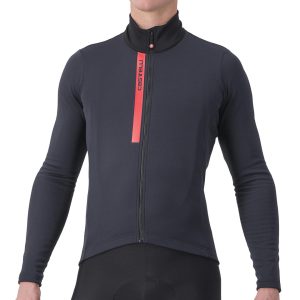 Castelli Entrata Thermal Long Sleeve Jersey (Light Black/Red) (2XL)