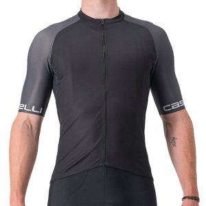 Castelli Entrata VI Short Sleeve Jersey (Light Black/Dark Grey) (S)