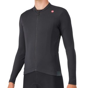 Castelli Espresso Thermal Long Sleeve Jersey (Light Black) (2XL)