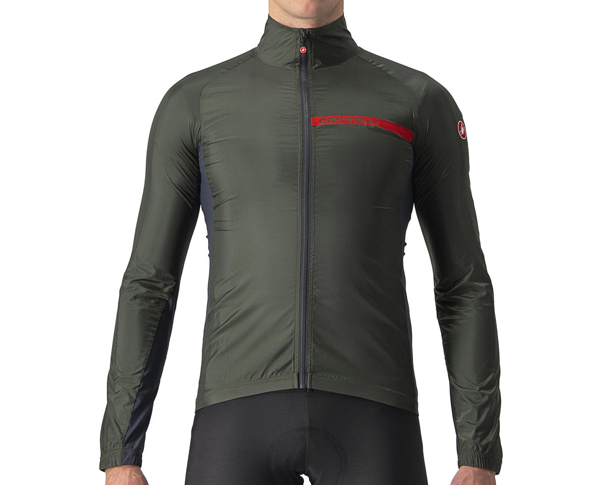 Castelli Men's Squadra Stretch Jacket (Military Green/Dark Grey) (L)