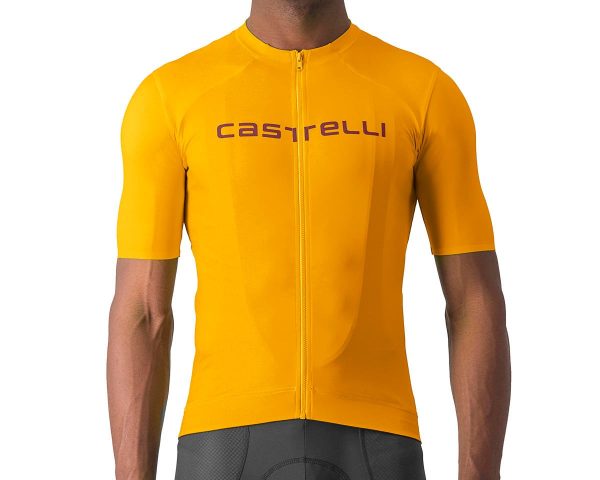 Castelli Prologo Lite Short Sleeve Jersey (Goldenrod/Deep Bordeaux) (S)