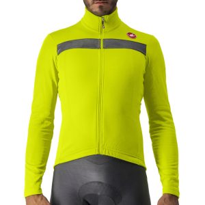 Castelli Puro 3 Long Sleeve Jersey FZ (Electric Lime/Black Reflex) (XL)