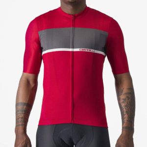 Castelli Tradizione Short Sleeve Cycling Jersey - Rich Red / Dark Grey / White / XSmall