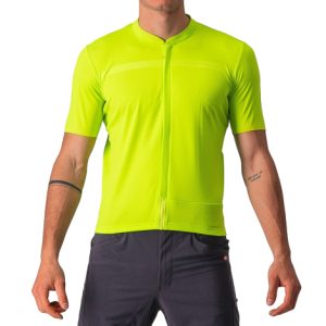 Castelli Unlimited Allroad Short Sleeve Cycling Jersey - Electric Lime / Medium