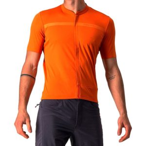 Castelli Unlimited Allroad Short Sleeve Cycling Jersey - Orange / XSmall