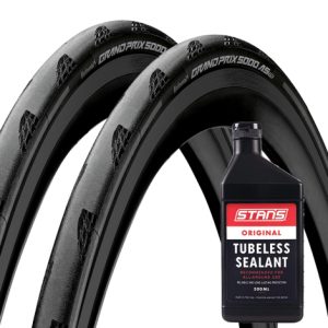 Continental GP5000 AS TR Folding Road Tyres With Stans 500ml Tubeless Sealant - Pair