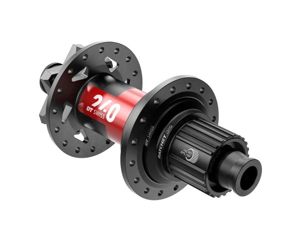 DT Swiss 240 Disc Brake Hubs (Black/Red) (6-Bolt) (Shimano Microspline) (Ratchet DEG) (12 x 148mm (B