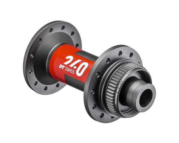 DT Swiss 240 Disc Brake Hubs (Black/Red) (Centerlock) (Front) (12 x 100mm) (24H) (J-Bend)