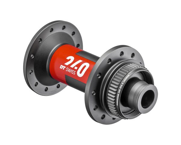 DT Swiss 240 Disc Brake Hubs (Black/Red) (Centerlock) (Front) (12 x 100mm) (28H) (J-Bend)