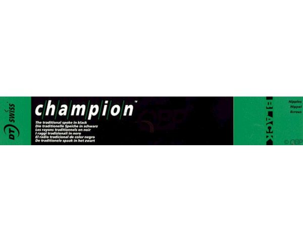 DT Swiss Champion 2.0 Blank Spokes (Black) (J-Bend) (315mm) (Threadless) (Box of 100)