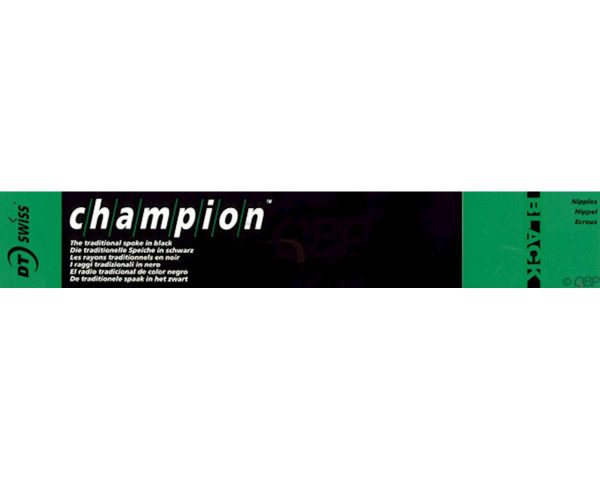 DT Swiss Champion 2.0 Blank Spokes (Black) (Straight Pull) (315mm) (Threadless) (Box of 100)