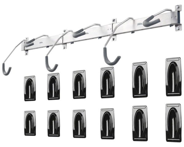 Delta Heavy Duty Rail Bike Rack (Silver) (6 Bikes)