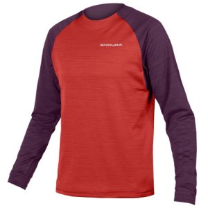 Endura Single Track Fleece Long Sleeve Cycling Jersey - Aubergine / XLarge