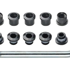 FSA Torx T-30 Alloy Double Chainring Nut/Bolt Set w/ Tool (Black)