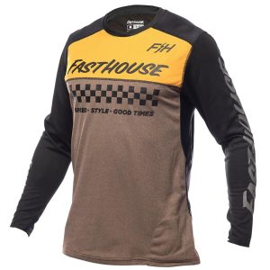 Fasthouse Inc. Alloy Mesa Long Sleeve Jersey (Heather Gold/Brown) (S)