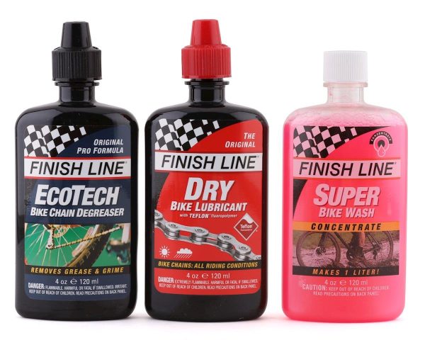 Finish Line Bike Care Value Pack (Dry Chain Lube, EcoTech Degreaser, Super Bike Wash)