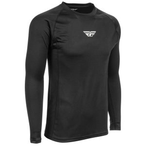 Fly Racing Lightweight Long Sleeve Base Layer Top (Black) (S)