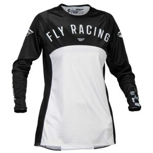 Fly Racing Women's Lite Long Sleeve Jersey (Black/Light Grey) (L)