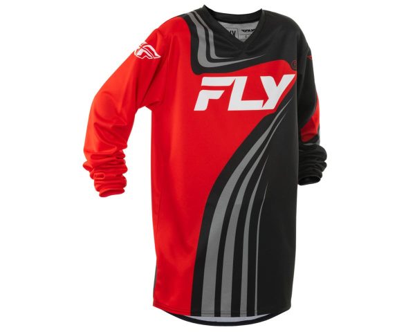 Fly Racing Youth F-16 Long Sleeve Jersey (Black/Red/White) (Youth M)