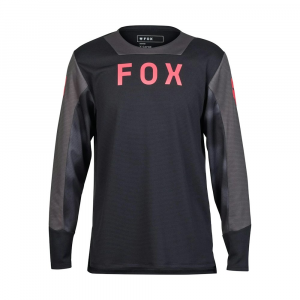 Fox Apparel | Youth Defend Long Sleeve Taunt Jersey Men's | Size Medium In Black | Polyester/elastane