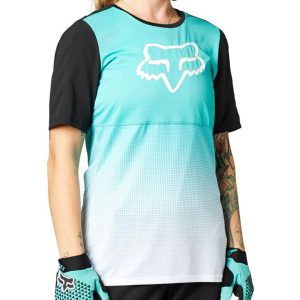 Fox Racing Women's Flexair Short Sleeve Jersey (Teal) (XL)