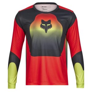 Fox Racing Youth Ranger Revise Long Sleeve Jersey (Red/Yellow) (Youth M)