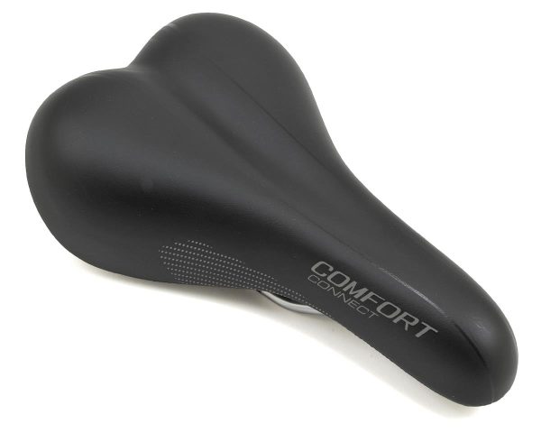 Giant Connect Comfort Saddle (Black) (Steel Rails) (174mm)