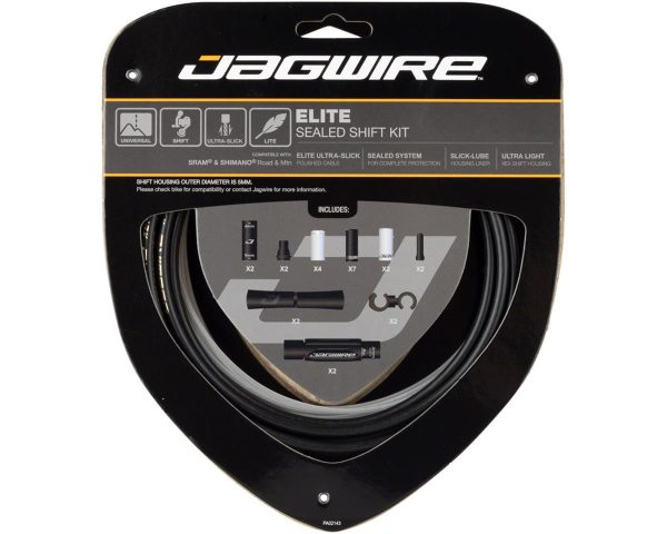 Jagwire 2x Elite Sealed Shift Cable Kit (Stealth Black) (1.1mm) (2300mm) (Cables, Liners, & Housing)